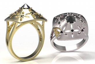 ring 102 engagement ruby sapphire emerald diamond jewelry design brilliant setting gem 3d print model - Mito3D