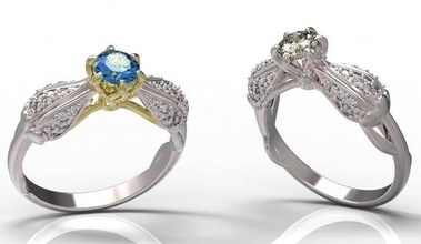ring 105 rings engagement ruby sapphire emerald diamond jewelry design brilliant setting gem 3d print model - Mito3D