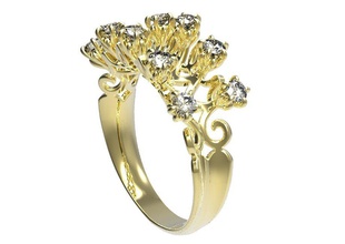 ring 113 engagement ruby Saphir emerald diamond Schmuck design genial Runde - Einstellung gem 3d print model - Mito3D