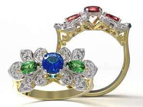 bague 116 or le diamant de l'anneau bijoux ruby saphir l'émeraude la st-valentin mariage 3d print model - Mito3D
