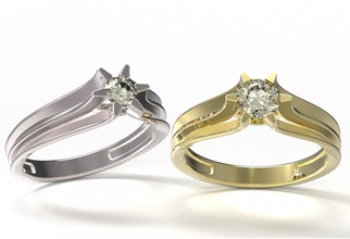 ring 117 engagement ruby sapphire emerald diamond jewelry design brilliant round setting gem 3d print model - Mito3D