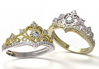 ring 118 engagement ruby sapphire emerald diamond jewelry design brilliant round setting gem 3d print model - Mito3D
