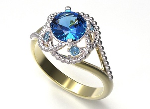 ring 120 3d drucken modell ringe 3dexport engagement rubin saphir smaragd diamant schmuck design brillant rahmen juwel 3d print model - Mito3D