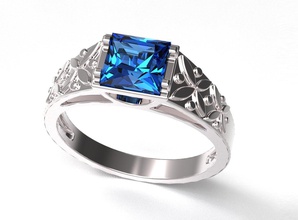 bague 121 de l'anneau l'engagement ruby le saphir l'émeraude diamant bijoux la conception brillant ronde réglage gem 3d print model - Mito3D