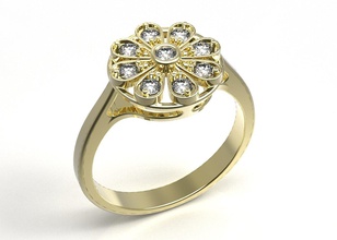 ring 128 engagement ruby Saphir emerald diamond Schmuck design genial Runde - Einstellung gem 3d print model - Mito3D