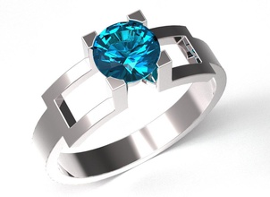 ring 130 engagement ruby sapphire emerald diamond jewelry design brilliant round setting gem 3d print model - Mito3D
