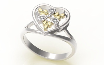 bague 131 de l'anneau l'engagement ruby le saphir l'émeraude diamant bijoux la conception brillant ronde réglage gem 3d print model - Mito3D