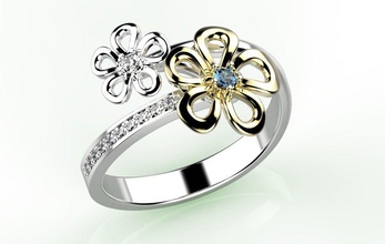 anillo de 146 oro la plata boda el diamante 14k 18k 3d print model - Mito3D
