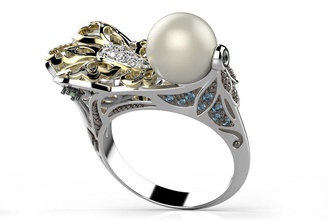anello 147 gioielli stampabile oro anelli diamante 3d print model - Mito3D
