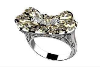 ring 148 jewellery jewelry gold printable diamond 3d print model - Mito3D