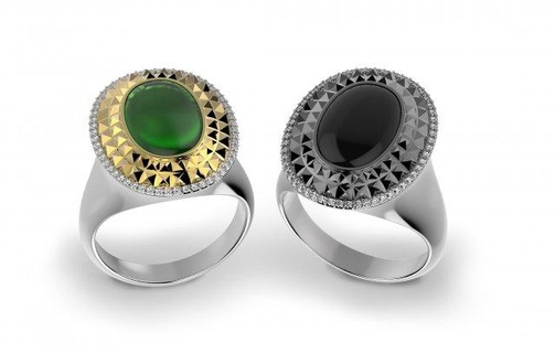 yüzük 164 yüzükler altın gold elmas kokteyl yüzüğü özel exclusive ring 3d print model - Mito3D