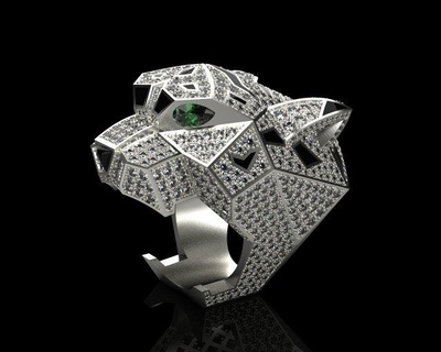 bague 2151 anneaux bijoux 3d goujat 3dmodel bracelet boucle d'oreille rhinocéros matrice zbrush keyhot magies rend rendu modélisation pendentif panthère 3d print model - Mito3D