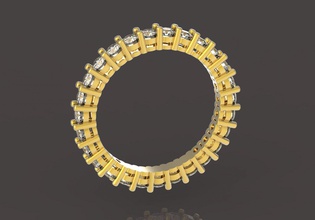 anneau de 27 gemmes l'anneau l'engagement or le diamant bijoux gem pierre mariage la femelle ronde les anneaux imprimable brillant livre sterling mode beauté 3d print model - Mito3D
