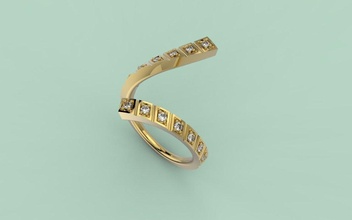 yüzük 306 takı lüks mücevher modern altın yazdırılabilir Joya mücevherler anel Anillo tasarım angagem gümüş elmas platin 3d print model - Mito3D