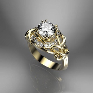 bague 35 anneaux conception bijoux or femme printing model imprimable diamond ring diamant stl obj gemme pierres précieuses 3d print model - Mito3D