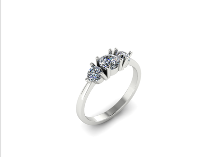 anillo 38 anillos solitario libra esterlina imprimible diamante platino brillante Boda compromiso joya joyería plata delicado ligero oro blanco 3d print model - Mito3D