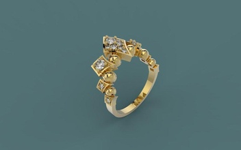 bague 392 bijoux 3d impression modèle in anneaux 3dexport joia joya anel bijou diamant imprimable or mode engagement engagem brillant beauté 3d print model - Mito3D