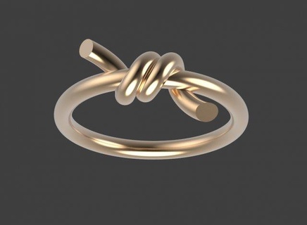 Ring 3d drucken Modell Ringe Schmuck Tiffany Anhänger Ohrringe Bogen Knoten Seil 3d print model - Mito3D