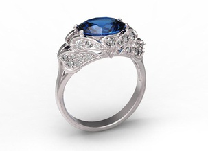 anello 48 oro diamante gioielli ruby zaffiro emerald di san valentino matrimonio 3d print model - Mito3D