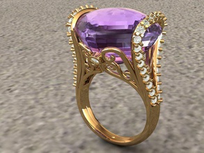 ring 50 3d print model in rings 3dexport gold gem gemstone silver pendant neclace earring jewellry jewels 3d print model - Mito3D