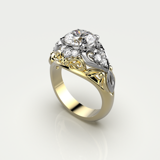 yüzük 51 yüzükler altın gold ring takı printing model yazdırılabilir moda taşlar değerli taş işleme nişan hediye 3d print model - Mito3D