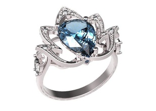 ring 51 gold diamond Schmuck ruby Saphir emerald valentines Hochzeit 3d print model - Mito3D