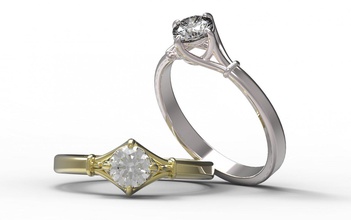ring 55 gold diamond jewelry ruby sapphire emerald valentines wedding jewellery 3d print model - Mito3D