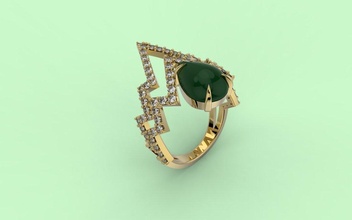 Ring 58 Schmuck Juwel Juwelen joya Ringe Diamant Mode Gold brillant Engagement Schönheit druckbar aneis anel Anillo 3d print model - Mito3D