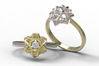 ring 58 gold diamond jewelry ruby sapphire emerald valentines wedding jewellery 3d print model - Mito3D