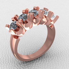 ring 5 diamond 4mm free 3d print model in rings 3dexport jewelry 5diamonds 13japan 3d print model - Mito3D