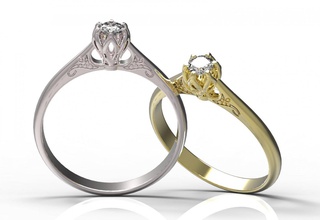 ring 61-2 gold diamond jewelry ruby sapphire emerald valentines wedding jewellery 3d print model - Mito3D