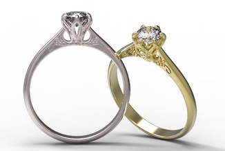 61 yüzük altın elmas takı ruby Safir zümrüt Sevgililer düğün mücevher 3d print model - Mito3D