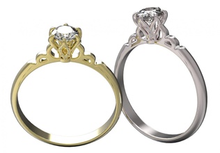 ring 62 gold diamond jewelry ruby sapphire emerald valentines wedding jewellery 3d print model - Mito3D