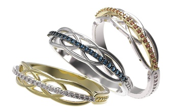ring 66 gold diamond jewelry ruby sapphire emerald valentines wedding jewellery 3d print model - Mito3D
