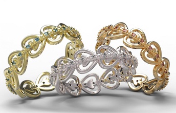 anillo de 68 oro el diamante la joyería ruby zafiro esmeralda día san valentín boda 3d print model - Mito3D