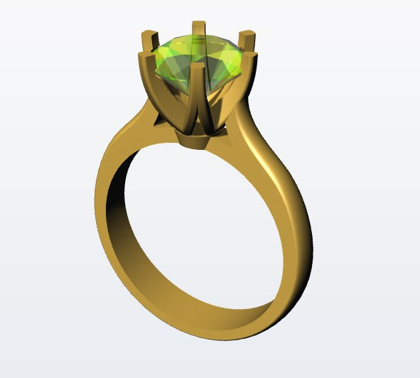 ring 6 prong 3d print model in rings 3dexport jewelery gold diamond gem fashion wealth luxury 3D print model - Mito3D