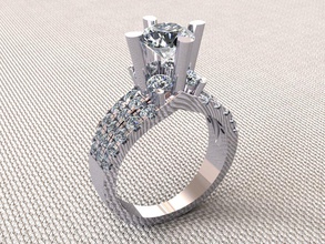 anillo de 6mm diamante el 2mm oro gem 3d print model - Mito3D