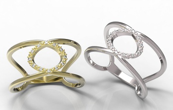 ring 73 gold diamond jewelry ruby sapphire emerald valentines wedding jewellery 3d print model - Mito3D