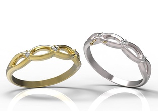 anillo de 75 oro el diamante la joyería ruby zafiro esmeralda día san valentín boda 3d print model - Mito3D