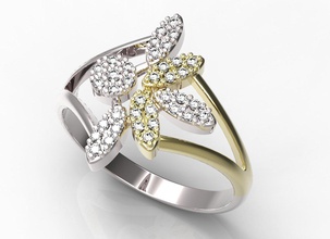 ring 77-2 3d print model in rings 3dexport gold diamond jewelry ruby sapphire emerald valentines wedding jewellery 3d print model - Mito3D