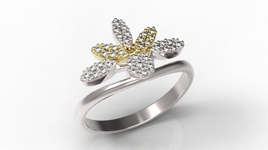 anillo 77-3 de oro el diamante la joyería ruby zafiro esmeralda día san valentín boda 3d print model - Mito3D