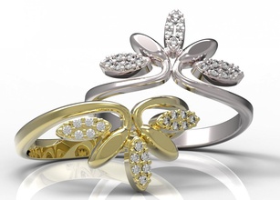 bague 78-3 or le diamant de l'anneau bijoux ruby saphir l'émeraude la st-valentin mariage 3d print model - Mito3D