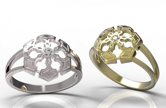 ring 80 gold diamond jewelry ruby sapphire emerald valentines wedding jewellery 3d print model - Mito3D