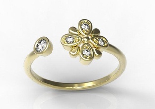 Ring 90 Gold Diamant Schmuck Rubin Saphir Smaragd Valentinstag Hochzeit 3d print model - Mito3D