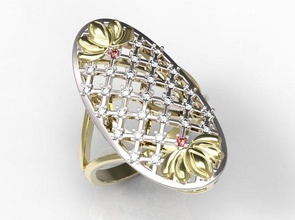 Ring 95 Gold Diamant Schmuck Rubin Saphir Smaragd Valentinstag Hochzeit 3d print model - Mito3D