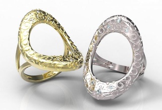 Ring 97 Gold Diamant Schmuck Rubin Saphir Smaragd Valentinstag Hochzeit 3d print model - Mito3D
