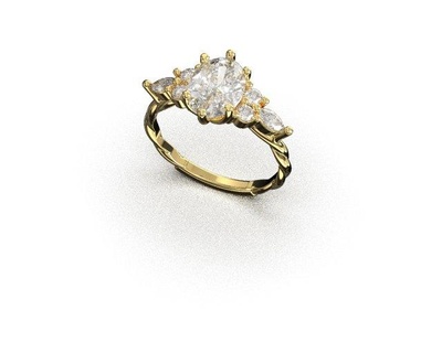 bague anneaux anel anel3d or bijoux bijou pierres diamant gold18k 3d modelagem modelagem3d model3d 3d print model - Mito3D