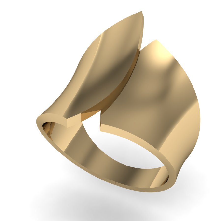 bague abstrait forme 3d impression modèle in anneaux 3dexport bijoux diamant imprimable goujat gemmes femelle femmes exclusif 3dm stl obj mode or rhinocéros cnc 3D print model - Mito3D