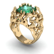 bague de forme abstraite bijoux le diamant imprimable l'anneau cad les pierres précieuses la femelle femmes exclusif 3dm stl obj mode or rhino cnc 3d print model - Mito3D