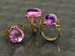 ring aj gold gem gemstone silver pendant earring neclace jewellry jeweller 3d print model - Mito3D